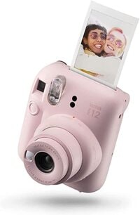 Fujifilm Instax Mini 12 Instant Film Camera, Auto Exposure With Built-In Selfie Lens, Blossom Pink