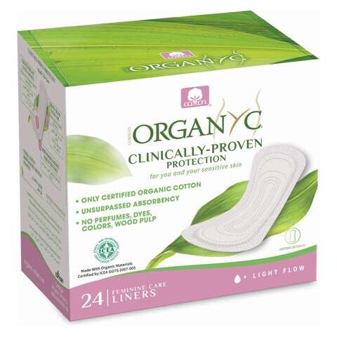 Organyc Cotton Panty Liners White 24 count