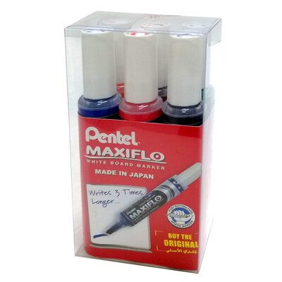 Pentel Maxiflo Whiteboard Marker Set , Model: PE-MWL6-04