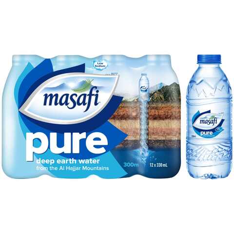 Masafi Low Sodium Pure Deep Earth Water 330ml Pack of 12