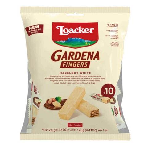 Loacker Gardena Hazelnut White Chocolate Fingers 125g