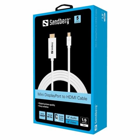 Sandberg Mini Display Port HDMI Cable 1.5m White