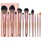 Buy Deo King Makeup Brush Set With Pu Makeup Brush Bag Fuchsia - 12-Piece in UAE