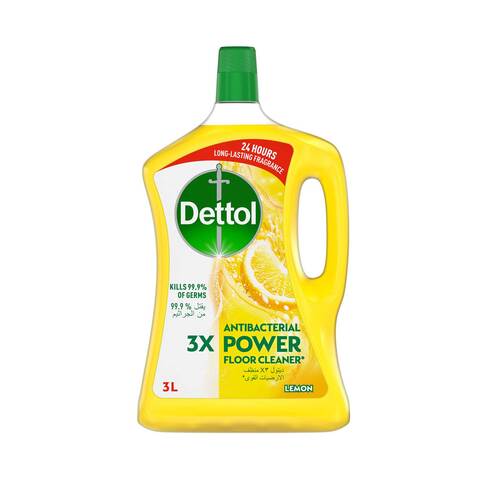 Dettol Antibacterial 3X Power Floor Cleaner, Lemon Fragrance, 3L