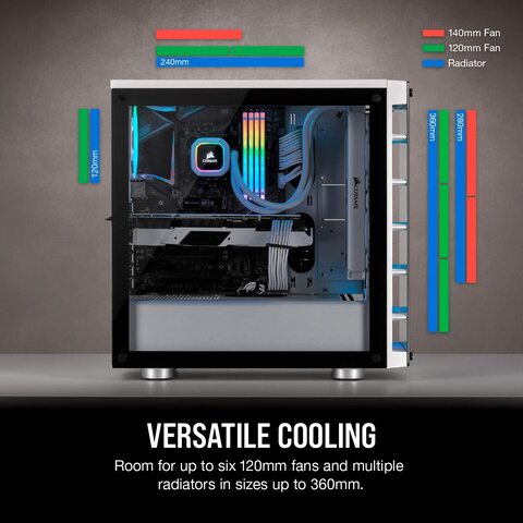Buy Corsair Icue 465X RGB Mid-Tower ATX Smart Case, White Online - Shop ...