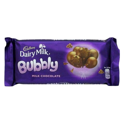 Cadbury Dairy Milk Bubbly Chocolate Bar - 87 gram - 12 Pieces