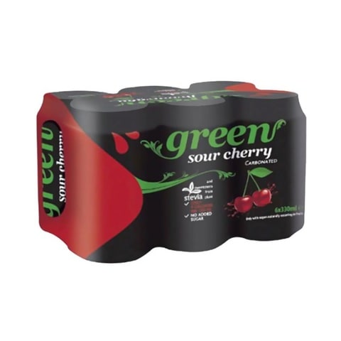 Green Cola Sour Cherry Carbonated Soft Drink 330ml Pack of 6