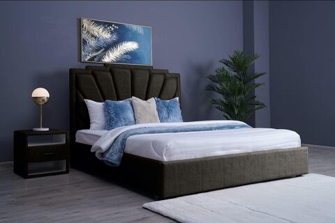 Double headboard best sale with lights