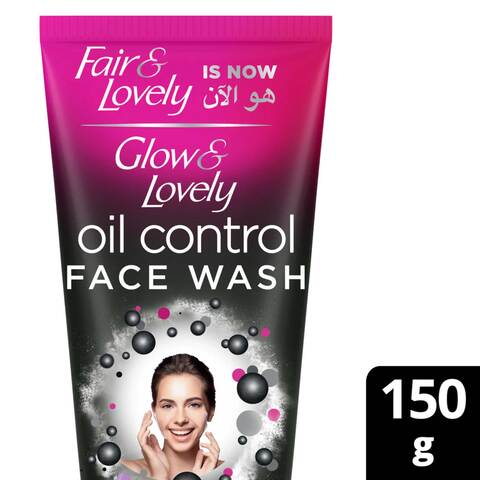Glow &amp; Lovely Formerly Fair &amp; Lovely Face Wash With Activated Charcoal Oil Control To Deep Clean 150ml