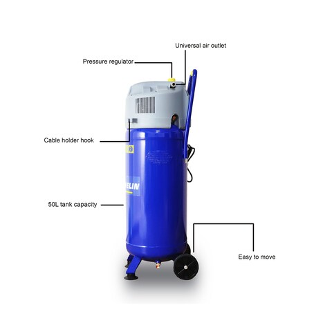 MICHELIN Air Compressor   Oil Free   50 L Vertical Tank   10 Bar Pressure   MVX50
