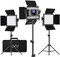Gvm 800D-RGB Led Studio 3-Video Light Kit