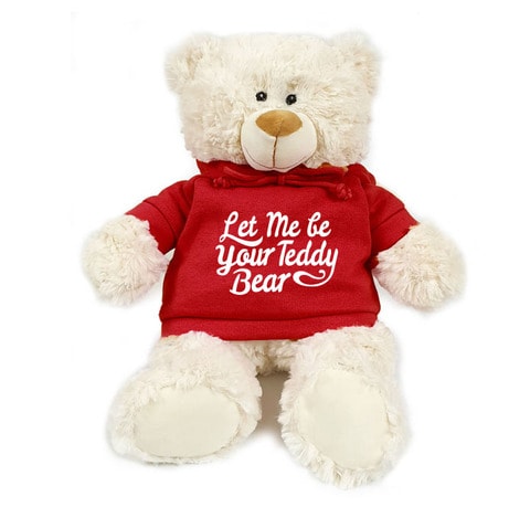 Buy Caravaan Supersoft Cuddly Teddy Bear With Trendy Red Hoodie