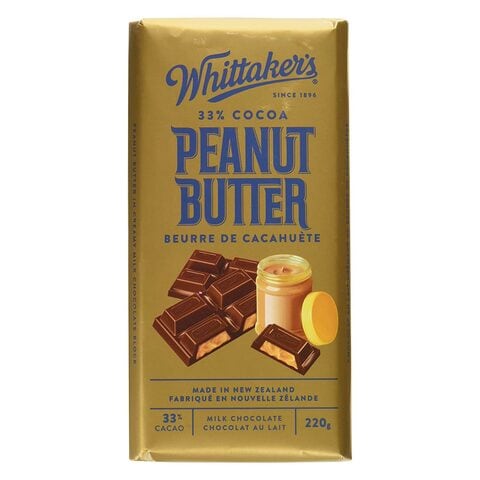 Whittaker&#39;s Peanut Butter Milk Chocolate Bar 220g