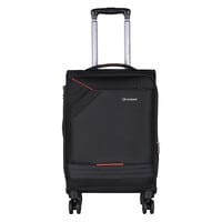 Eminent Expandable Luggage Trolley Bag Soft Suitcase for Unisex Travel Polyester Shell Lightweight with TSA lock Double Spinner Wheels E777SZ Medium Checked 24 Inch Black