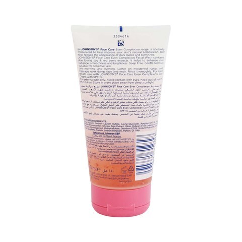 Johnson&#39;s Even Complexion Face Wash Soy &amp; Red Berry 150ml