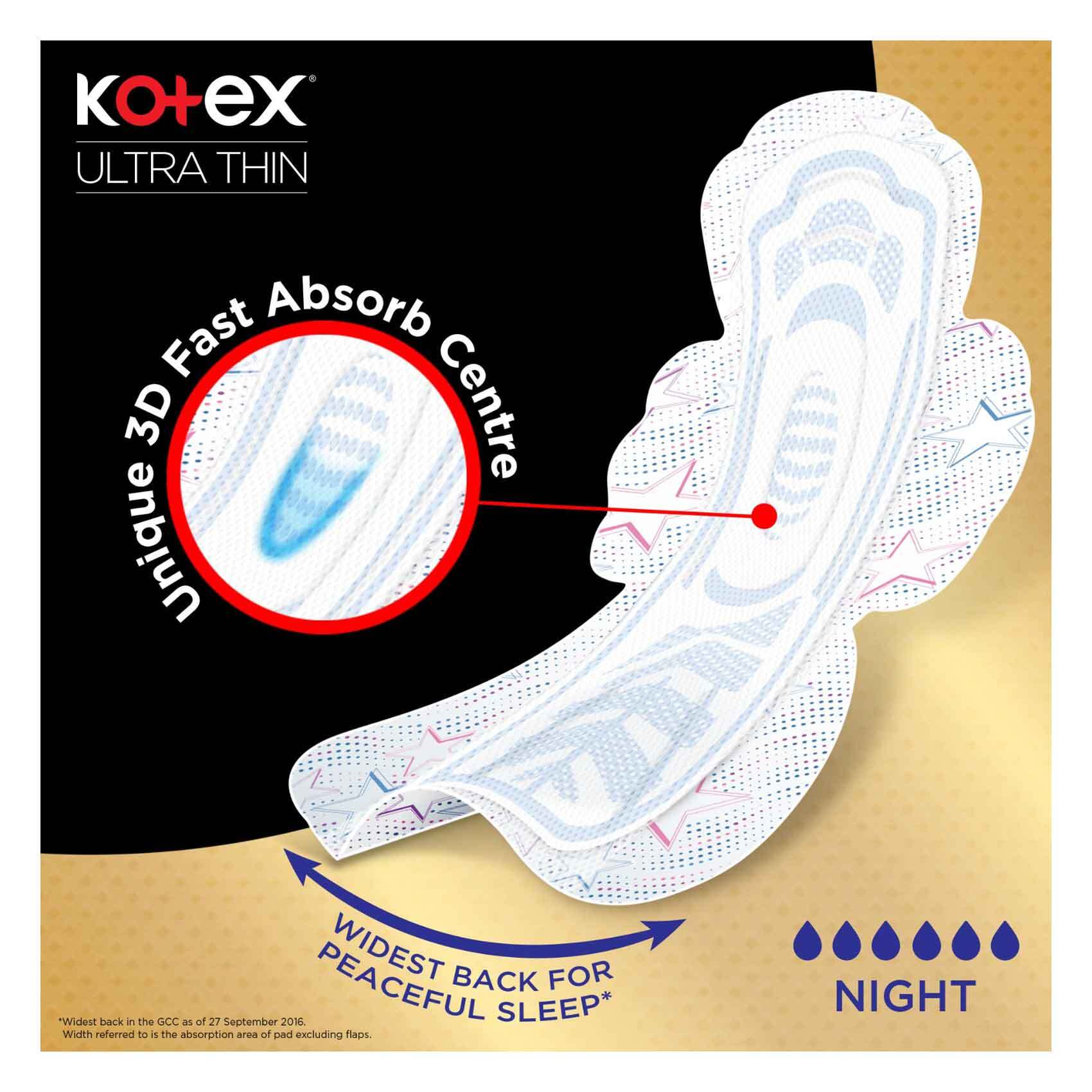 Buy Kotex Natural Ultra Thin Night Sanitary Pads 14 Count Online