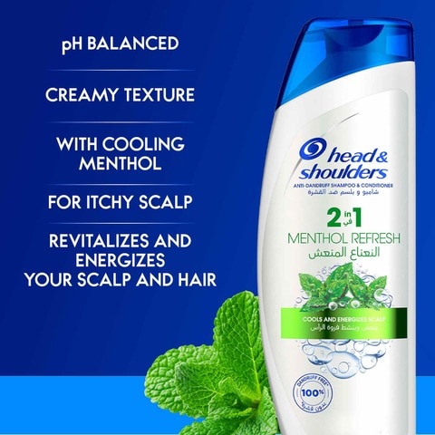 Head &amp; Shoulders 2in1 Menthol Refresh Anti-Dandruff Shampoo &amp; Conditioner for Itchy Scalp, 540 ml
