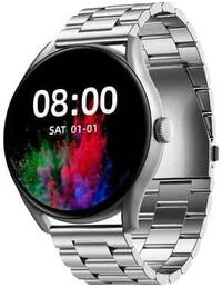 Green Lion Signature Smart Watch, 1.43&quot; Super AMOLED Display, 15 Days Standby Time, Bluetooth Call, Health Conditions, Massive Function, IP68 Waterproof, Always On Display, 280 mAh Battery (Silver)