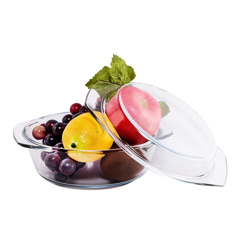 ALISSA 1000ml Glass Bowl with Lid Glass Container Fruit Salad Bowl Dining Table Food Storage Bowl