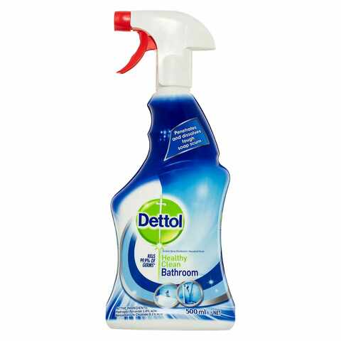 Dettol Disinfectant Liquid Lemon With Healthy Clean Bathroom Spray 500ml+500ml