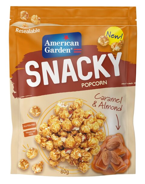 American Garden Caramel &amp; Almond Popcorn 80G