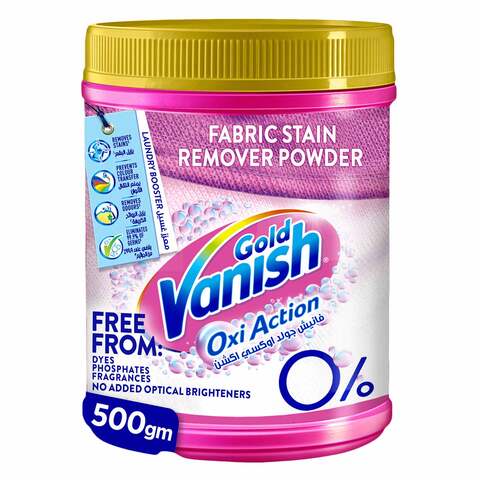 Vanish Laundry Stain Remover Oxi Action Gold Powder for Colors &amp; Whites, Can be Used With and Without Detergents, Additives &amp; Fabric Softeners, Ideal for Use in the Washing Machine, 500 g