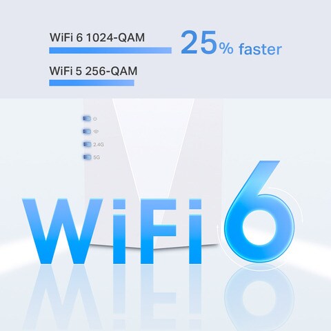 تي بي لينك موسع شبكة  Wi-Fi 6 ثنائي RE600X AX1800 - أبيض