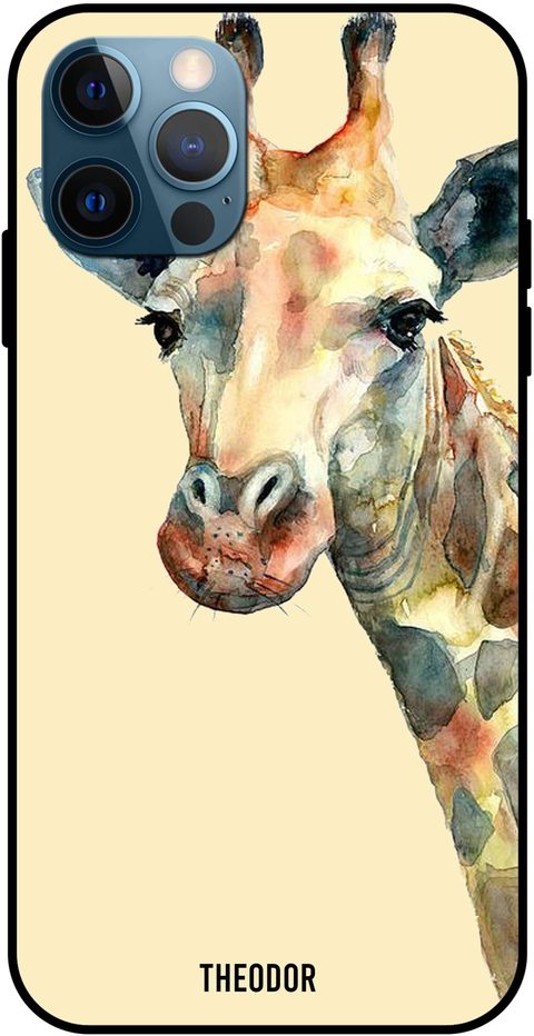 Theodor - Apple iPhone 12 Pro 6.1 Inch Case Giraffe Brown Flexible Silicone Cover