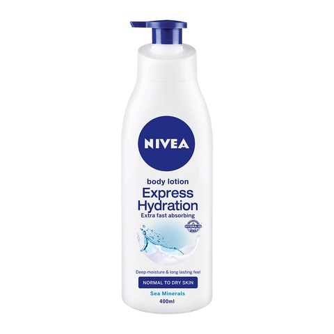 NIVEA Body Lotion Moisturizer for Normal &amp; Dry Skin, 48h Moisture Care, Express Hydration Sea Minerals, 400ml