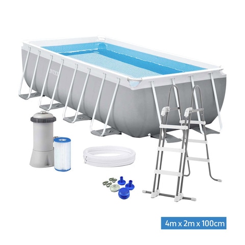 Intex Prism Frame Pool Rectangular With Pump (Ages 6+) (Plus Extra Supplier&#39;s Delivery Charge Outside Doha)