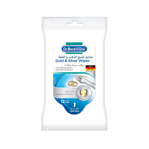 Buy Dr. Beckmann Gold & Silver Wipes 12 Counts Online