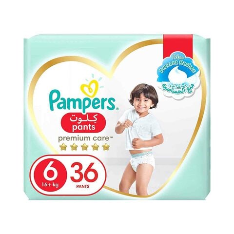 Pampers Premium Care Diapers Pants Size 6 Extra Large White 72 count