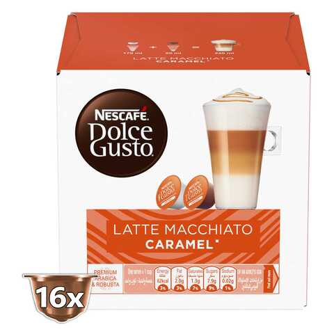 Nescafe Dolce Gusto Latte Macchiato Caramel Coffee 16 Capsules