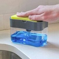 Generic Idealline: Soap Pump Dispenser And Sponge Holder For Kitchen Sink Dish Washing Soap Dispenser (Grey)