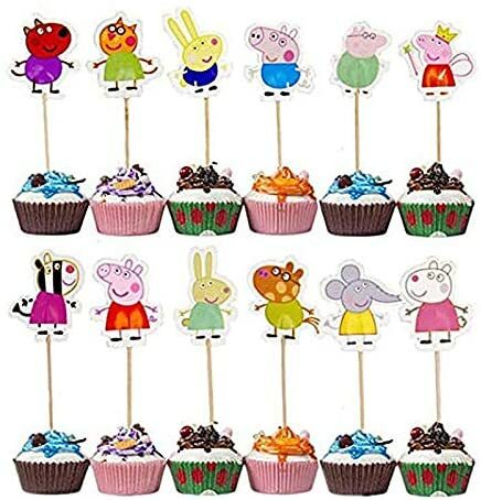 Buy Generic Set Of 24 Pieces Peppa Pig Theme Party Decorative Cupcake Topper For Kids Birthday Party Baby Shower Online Shop Stationery School Supplies On Carrefour Uae