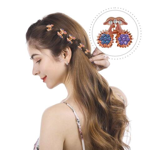 ALISSA 2 Pcs Beautiful Hair Clips Hair Accessories For Girls Womens Blue & Rose