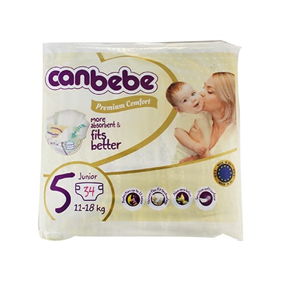 Buy Canbebe Premium Comfort Fits Better Diapers Junior Size 5 34 Count 11 18kg Online Shop Baby Products On Carrefour Lebanon