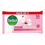 Buy Dettol Skincare Antibacterial Wipes, 10 Pcs (Pack of 5) in Kuwait