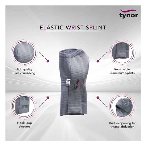 Buy Tynor Elastic Wrist Splint (Right) (M) (E 01) online at best price-Hand/ Wrist Supports