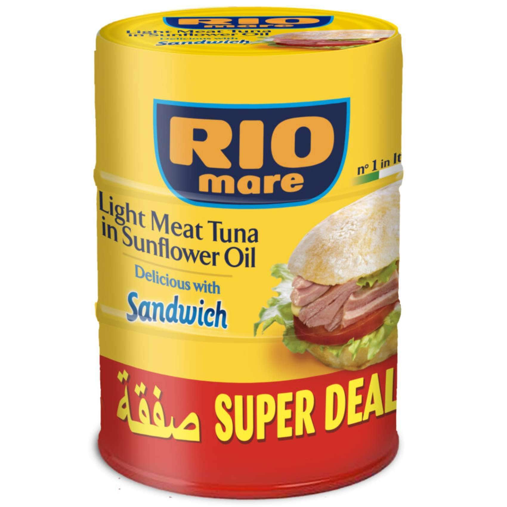 Rio Mare - Solid Light Tuna in Olive Oil, Canned Tuna, High in Protein,  160g 2 Count, Family Size