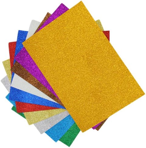 Glitter Foam Sheets, A4, 10 Sheets Assorted Colours -  Hong Kong