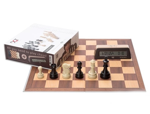 Dgt - 10910 Dgt Chess Starter Box Brown (Board, Pieces &amp; Dgt 1002 Timer)