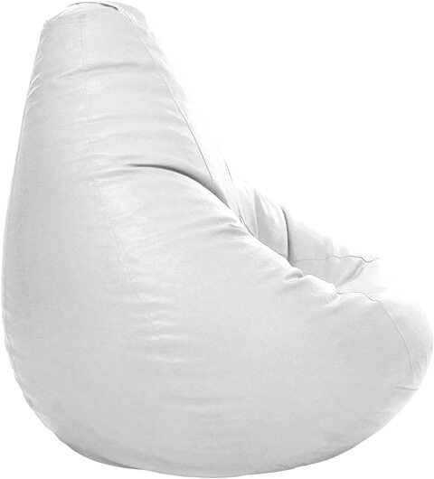 Luxe Decora PVC Bean Bag Cover Only (Medium, White)