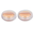 اشتري Uxcell Round Makeup Tool Loose Powder Box Case 2 Pcs Clear W Sponge Puff Pad في الامارات