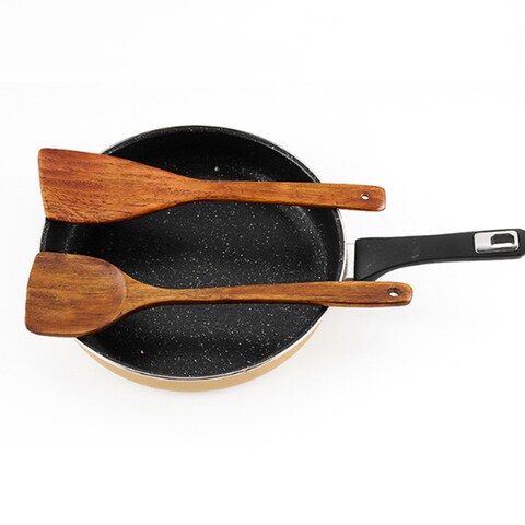 Generic-5Pcs/Set Kitchen Cooking Utensils Wooden Holes Ladle Scoop Spatulas Soup Spoon Chef Nonstick Food Kitchenware Cookware Tools