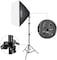 COOPIC S03 2M x 3M Background Support System With 3x3m Black Background Non woven and Continuous Lighting Kit for Photo Studio Product,Portrait and Video Shoot Photography