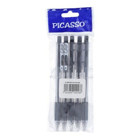 Picasso Grip Ball Pen Black 5 pcs