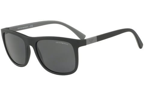 Buy Emporio Armani Men Full Rim Square Plastic Matt Black Grey