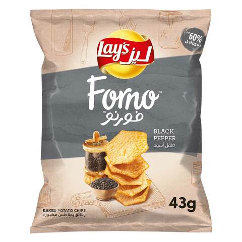 Buy Lays Forno Black Pepper Baked Potato Chips 43 G Online Shop Food Cupboard On Carrefour Saudi Arabia