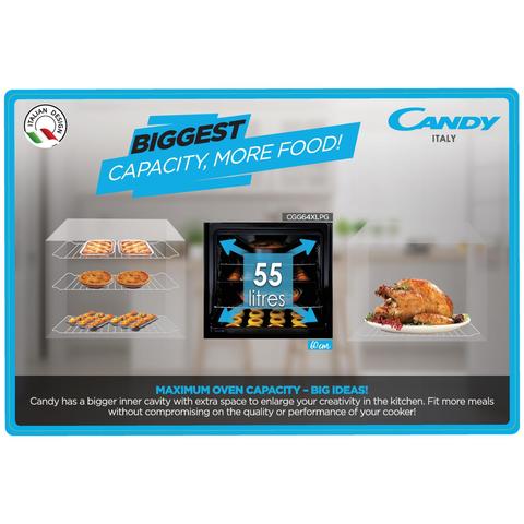 Candy Gas Cooker 60cm CGG64XLPG - 4 gaz Burner -Gaz oven